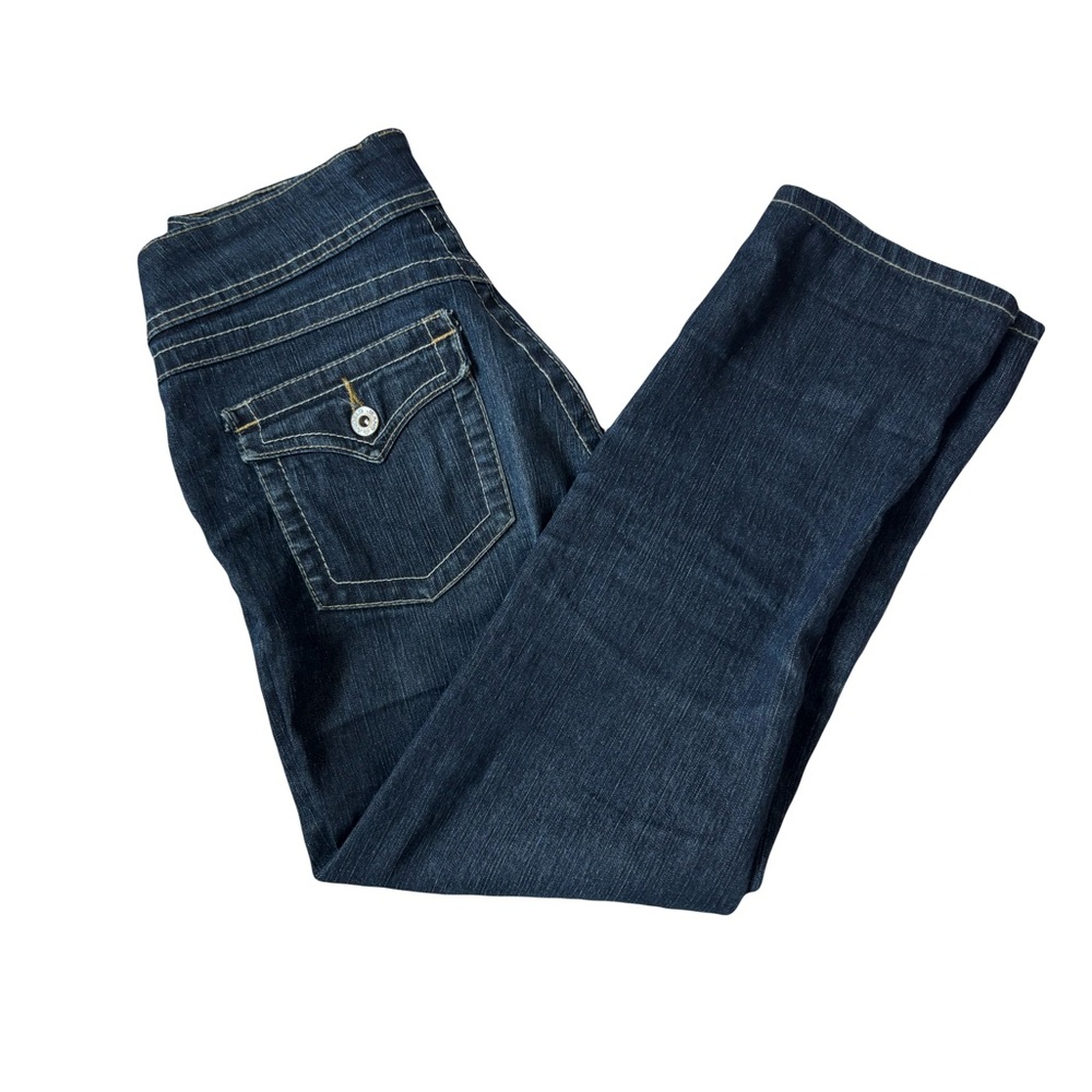 Women’s Y2K Straight Leg Dark Blue Denim Jeans from Angels Mid Rise - Picture 5 of 9